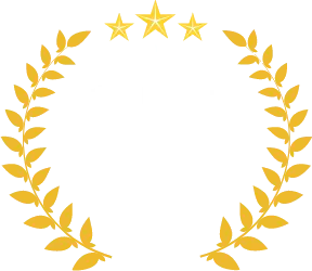 Award leaf with text: 10000+ hours with clients